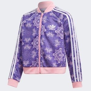 adidas originals Culture Clash Cropped SST Track jacket pink purple M